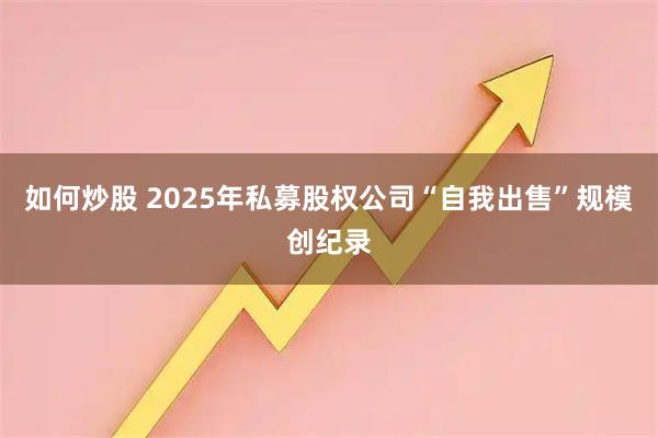 如何炒股 2025年私募股权公司“自我出售”规模创纪录
